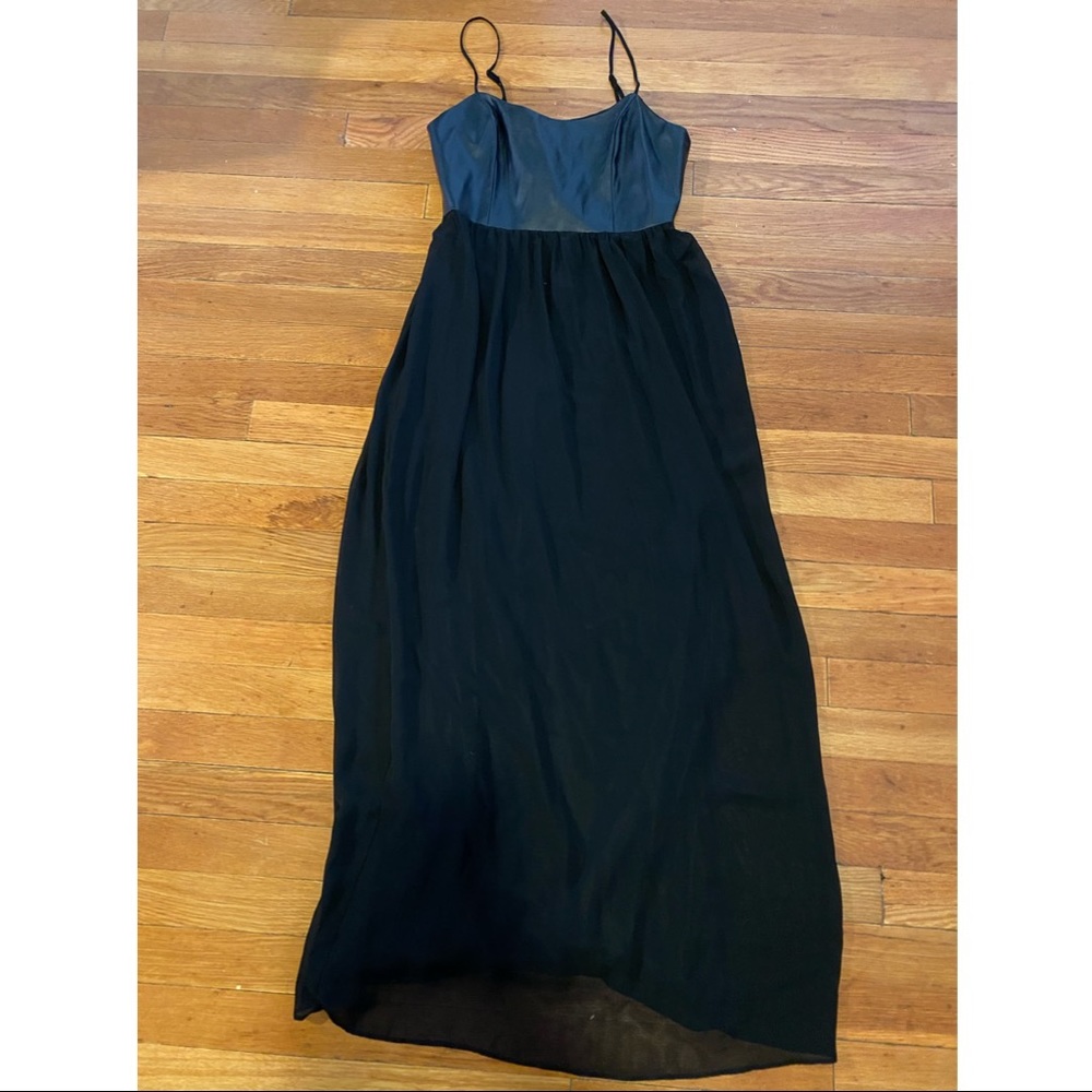 Black maxi leather dress straps S Forever 21